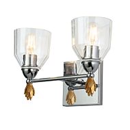 Felice 2-Light Bathroom Vanity Light in Polished Chrome