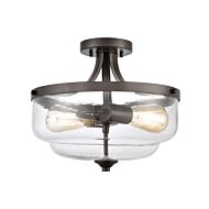 Calistoga 2-Light Semi-Flush Mount in Oil Rubbed Bronze