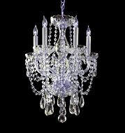 Crystorama Traditional Crystal 5 Light 20 Inch Mini Chandelier in Polished Chrome with Clear Swarovski Strass Crystals