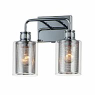 Maxim Filigree 2 Light Bathroom Vanity Light in Polished Chrome