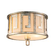 Lemuria 2-Light Flush Mount in Antique Silver