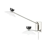 Whitley 2-Light Plug-in Sconce in Polished Nickel