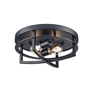 DVI Five Points Outdoor 2-Light Outdoor Flush Mount in Black