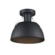 DVI Alcenon Outdoor 1-Light Outdoor Flush Mount in Black and Stainless Steel