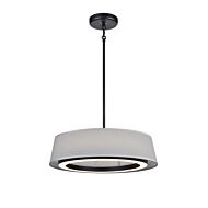 DVI Celene CCT LED Pendant in Ebony with Grey Linen Shade