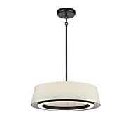 DVI Celene CCT LED Pendant in Ebony with Natural Linen Shade