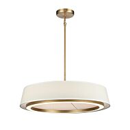 DVI Celene CCT LED Pendant in Brass with Natural Linen Shade