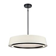 DVI Celene CCT LED Pendant in Ebony with Natural Linen Shade