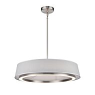 DVI Celene CCT LED Pendant in Satin Nickel with Grey Linen Shade