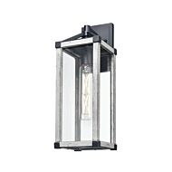 DVI Nipigon Outdoor 1-Light Wall Sconce in Black and White Washed Grey