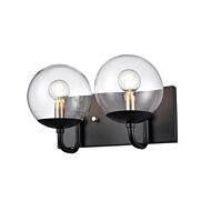 DVI Mackenzie Delta 2-Light Bathroom Vanity Light in Multiple Finishes and Ebony