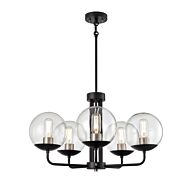 DVI Mackenzie Delta 5-Light Chandelier in Multiple Finishes and Ebony