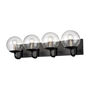 DVI Mackenzie Delta 4-Light Bathroom Vanity Light in Multiple Finishes and Ebony