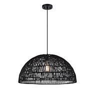 DVI Lac Du Bonnet 1-Light Pendant in Black and Black Yarn