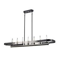 DVI Aletheia Hybrid CCT 7-Light Linear Pendant in Satin Nickel and Graphite