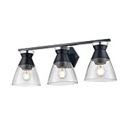 DVI Sunnybrook 3-Light Bathroom Vanity Light in Ebony