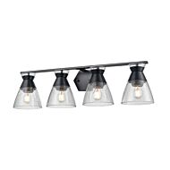 DVI Sunnybrook 4-Light Bathroom Vanity Light in Ebony