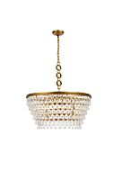 Nordic 6-Light Chandelier in Brass