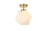 Lawrence 1-Light Flush Mount in Brass