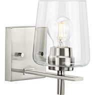 Calais 1-Light Bathroom Vanity Light Vanity in Brushed Nickel