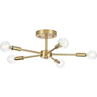 Delayne 5-Light Semi-Flush Mount in Brushed Bronze