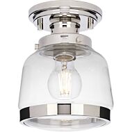 Judson 1-Light Semi-Flush Mount in Polished Nickel