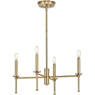 Elara 4-Light Chandelier in Vintage Brass