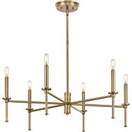 Elara 6-Light Chandelier in Vintage Brass