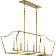 Parkhurst 6-Light Linear Island Chandelier in Brushed Bronze