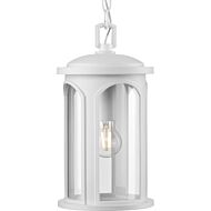 Gables 1-Light Outdoor Wall Lantern in Satin White