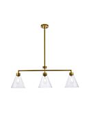 Mera 3-Light Pendant in Brass