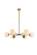 Briggs 6-Light Pendant in brass