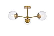 Briggs 3-Light Flush Mount in brass