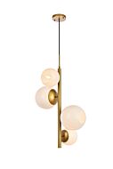 Wells 4-Light Pendant in brass