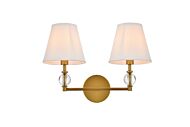 Bethany 2-Light Bathroom Vanity Light in Brass