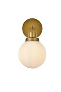 Hanson 1-Light Bathroom Vanity Light in Brass