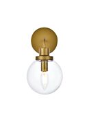 Hanson 1-Light Bathroom Vanity Light in Brass