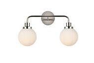 Hanson 2-Light Bathroom Vanity Light in Polished Nickel