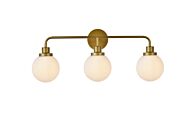 Hanson 3-Light Bathroom Vanity Light in Brass