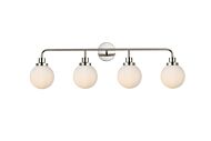 Hanson 4-Light Bathroom Vanity Light in Polished Nickel