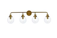 Hanson 4-Light Bathroom Vanity Light in Brass