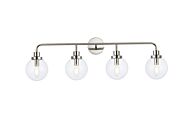 Hanson 4-Light Bathroom Vanity Light in Polished Nickel