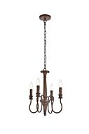 Flynx 4-Light Pendant in Weathered Oak