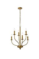 Westley 6-Light Pendant in Brass