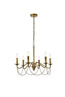 Westley 6-Light Pendant in Brass