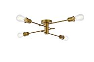 Xavier 4-Light Flush Mount in Brass