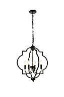 Sandara 4-Light Pendant in Black