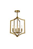 Kiera 4-Light Pendant in Brass