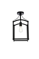 Janet 1-Light Flush Mount in Black