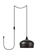 Nora 1-Light Plug in Pendant in Black